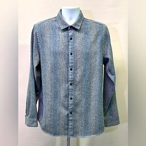 HOWE Men's gray/blue Creative Workforce #65 long sleeve button down size L